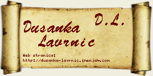 Dušanka Lavrnić vizit kartica